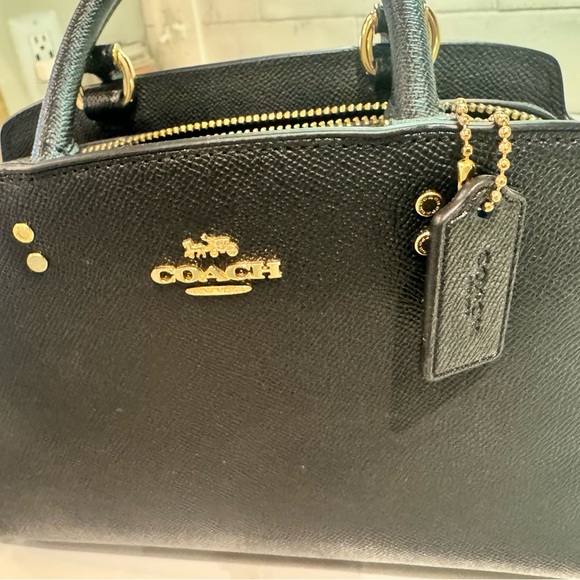 Coach Black Satchel with Gold Accents - Picture 5 of 15